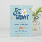 HIPPIE DAZE Tweede verjaardag van twee groovy jong Kaart (Staand voorkant)