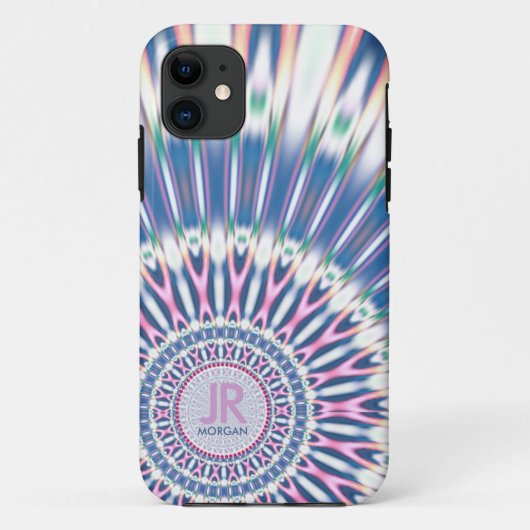 Hippie 'delica Funk Pink Blue Monogram Case-Mate iPhone Case (Achterkant)