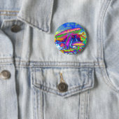 Hippie Dippie Trippy'Shrooms Pin Ronde Button 5,7 Cm (In situ)