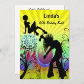 hippie disco rétro party Invitation (Devant / Derrière)