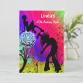 hippie disco rétro party Invitation (Debout devant)