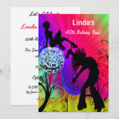 hippie disco rétro party Invitation (Devant / Derrière)