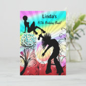 hippie disco rétro party Invitation (Debout devant)