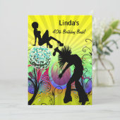 hippie disco retro party kaart (Staand voorkant)