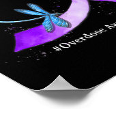 Hippie Dragonfly Paars Ribbon Overdosering Bewusth Poster (Hoek)