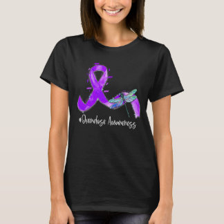 Hippie Dragonfly Paars Ribbon Overdosering Bewusth T-shirt