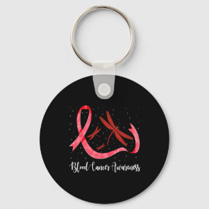 Hippie Dragonfly Red Ribbon Blood Cancer Awareness Sleutelhanger