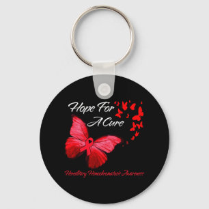 Hippie Dragonfly Red Ribbon Blood Cancer Awareness Sleutelhanger
