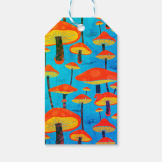 Hippie dromerige retro vibe betoverende paddenstoe cadeaulabel