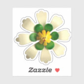 Hippie Exotic White Daisy Flower Wedding Sticker (Vel)
