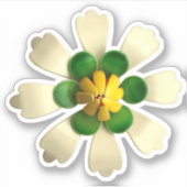 Hippie Exotic White Daisy Flower Wedding Sticker (Voorkant)