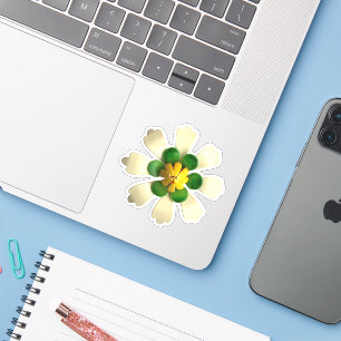 Hippie Exotic White Daisy Flower Wedding Sticker