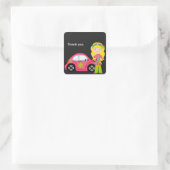 Hippie fille avec Ho rose buggy Sticker (Sac)