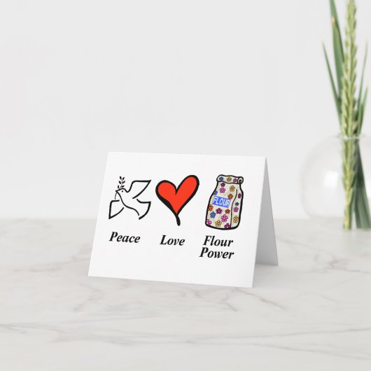 Hippie Flour Power Baking Wenskaart Kaart (Voorkant)