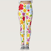 Hippie Flower Power 60s geventileerd | LEGGINGS (Voorkant)
