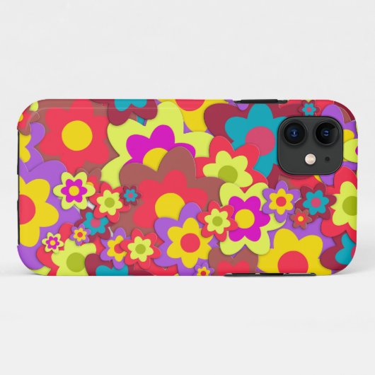HIPPIE FLOWER POWER GIRLY IPHONE HOESJES (Achterkant (horizontaal))