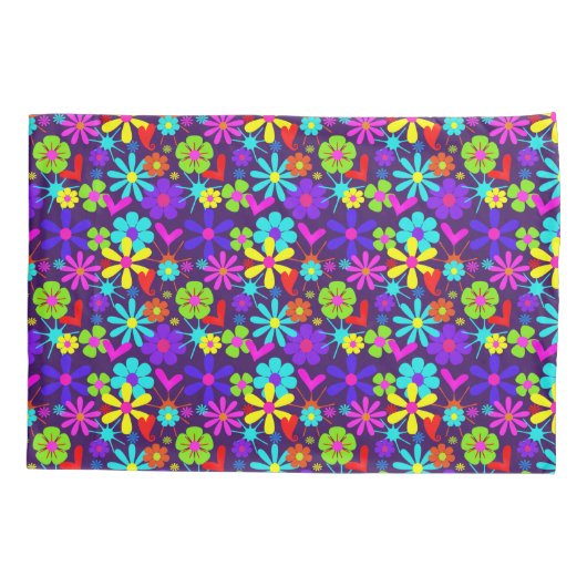 Hippie Flower Power Groovy van 60's Kussensloop (Achterkant)