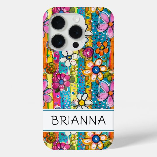 Hippie Flower Power Persoonlijk Case-Mate iPhone Case (Achterkant)