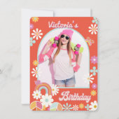 Hippie Flower Power Photo Graduation Invitation (Devant)