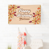 Hippie Flower Retro les années 70 bannière du 30e  (En situation)