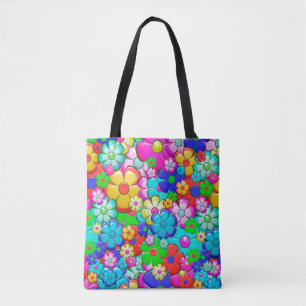 Hippie Flowers canvas tas