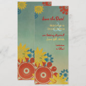 Hippie Flowers  sparen de Datum Save The Date (Voorkant / Achterkant)
