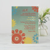 Hippie Flowers Vintage Wedding Invitation 5x7 (Debout devant)
