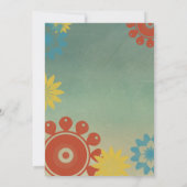 Hippie Flowers Vintage Wedding Invitation 5x7 (Dos)