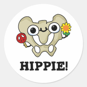 Hippie Funny Hip Bone Pun Ronde Sticker