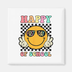 Hippie Gelukkige Eerste Dag Van School Voor Leraar Magneet