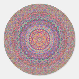 Hippie geometrische mandala ronde sticker