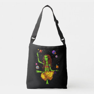 Hippie Girl Space Alien Zen Yoga Meditation Crossbody Tas