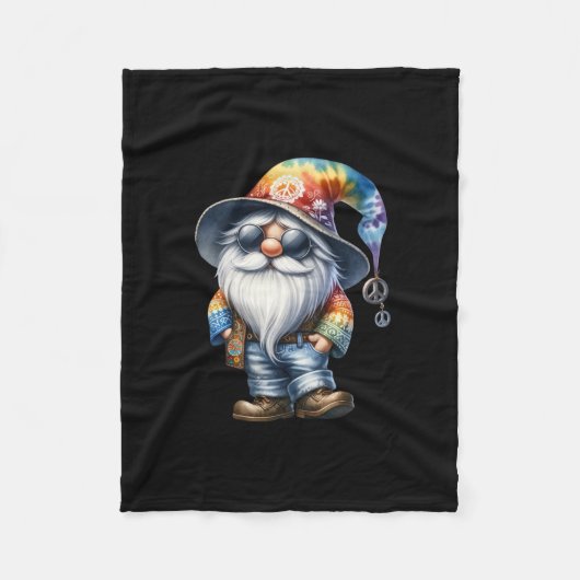 Hippie Gnome Fleece Deken (Voorkant)