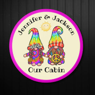 Hippie Gnome paar Cruise deur marker Magneet