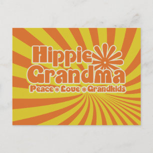 Hippie Grandma Briefkaart