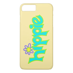 Hippie Graphic Turquoise Lime Green Word Art iPhone 8 Plus / 7 Plus Hoesje