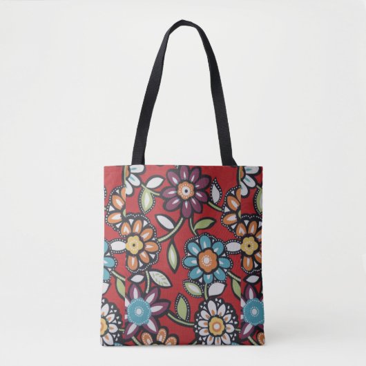 hippie groovy flower power tote bag (Voorkant)
