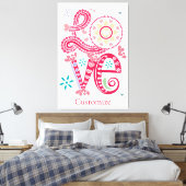 Hippie Groovy Liefdesbord Thunder_Cove Canvas Afdruk (Insitu (Slaapkamer))