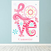 Hippie Groovy Liefdesbord Thunder_Cove Canvas Afdruk (Insitu (Houten vloer))