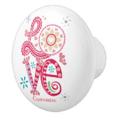 Hippie Groovy Liefdesbord Thunder_Cove Keramische Knop (Rechts)