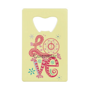 Hippie Groovy Liefdesbord Thunder_Cove Kredietkaart Flessenopener