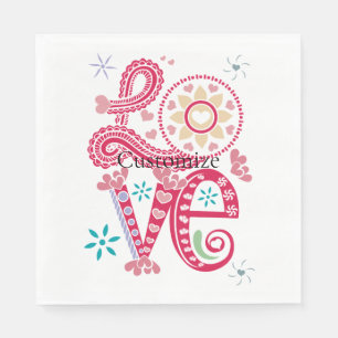 Hippie Groovy Liefdesbord Thunder_Cove Servet