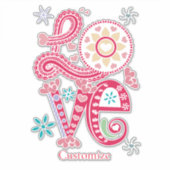 Hippie Groovy Liefdesbord Thunder_Cove Sticker (Voorkant)