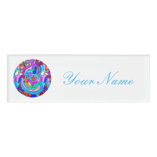 hippie groovy liefdescirkel naambadge (Voorkant)