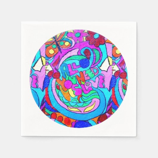 hippie groovy liefdescirkel servetten (Voorkant)