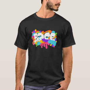 Hippie Groovy Peace - Retro 60's 70's Paint Splatt T-shirt