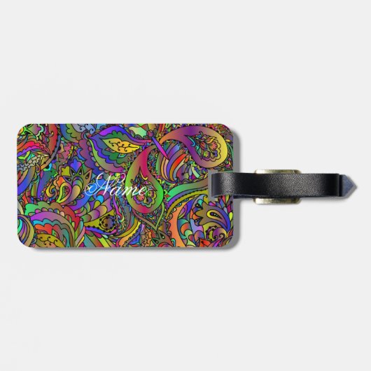 Hippie Groovy Psychedelic Design Thunder_Cove Bagagelabel (Achterkant horizontaal)