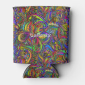 Hippie Groovy Psychedelic Design Thunder_Cove Blikjeskoeler (Voorkant)