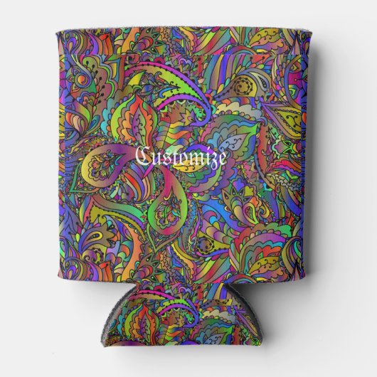 Hippie Groovy Psychedelic Design Thunder_Cove Blikjeskoeler (Voorkant)