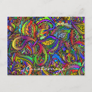 Hippie Groovy Psychedelic Design Thunder_Cove Briefkaart